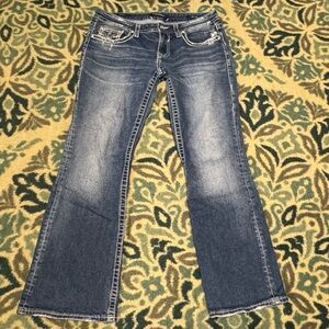 Women's Vigoss Heritage Fit Distressed Wash Stretch Flare Boot Jeans 10 33 x 29